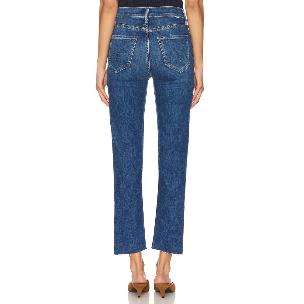 NWT MOTHER High Waisted Rider Ankle Step Fray in Over The Top Straight Jeans 27 - Picture 4 of 16